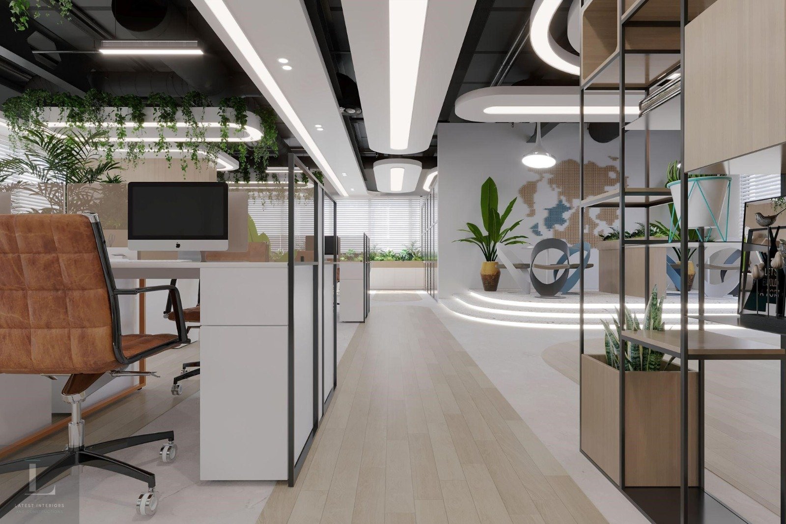 Residential tower composition with glass and light